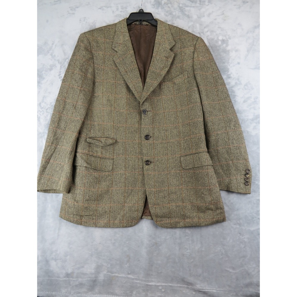 Canali Ermenegildo Zegna Sport Coat 44 R Cashmere Silk Linen Herringbone Italy